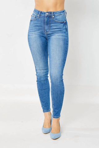 Judy Blue - Calça Jeans Skinny Clássica com Controle de Barriga de Cintura Alta