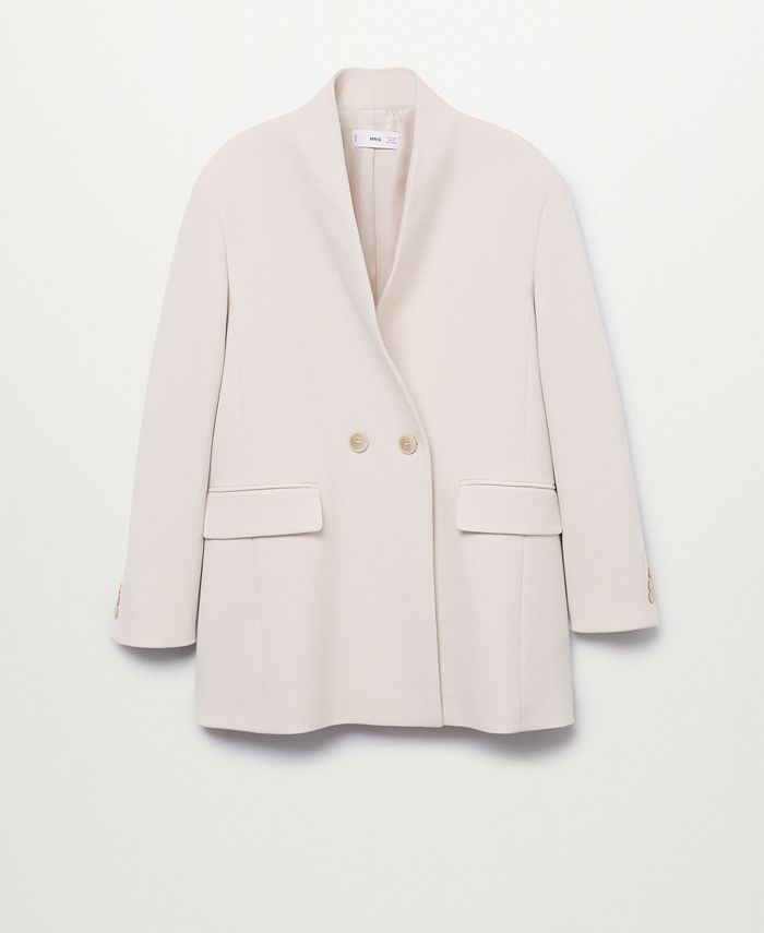 Casaco estilo blazer feminino Mango bege tamanho médio