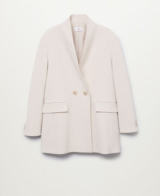 Casaco estilo blazer feminino Mango bege tamanho médio