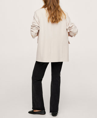 Casaco estilo blazer feminino Mango bege tamanho médio