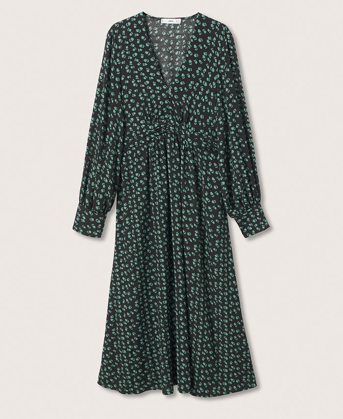 Vestido midi estampado feminino Mango verde tamanho 6