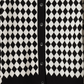 Cardigan de malha xadrez feminino Mango, preto, tamanho P