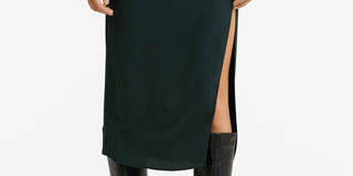 Saia midi feminina Mango Vent, verde, tamanho médio