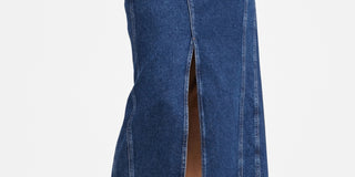 Saia midi jeans feminina Mango azul tamanho médio