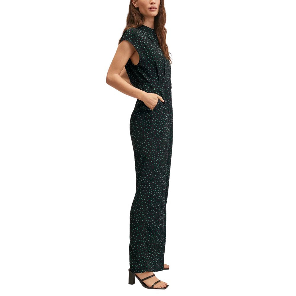 Macacão feminino Mango com estampa de bolinhas, preto, tamanho pequeno