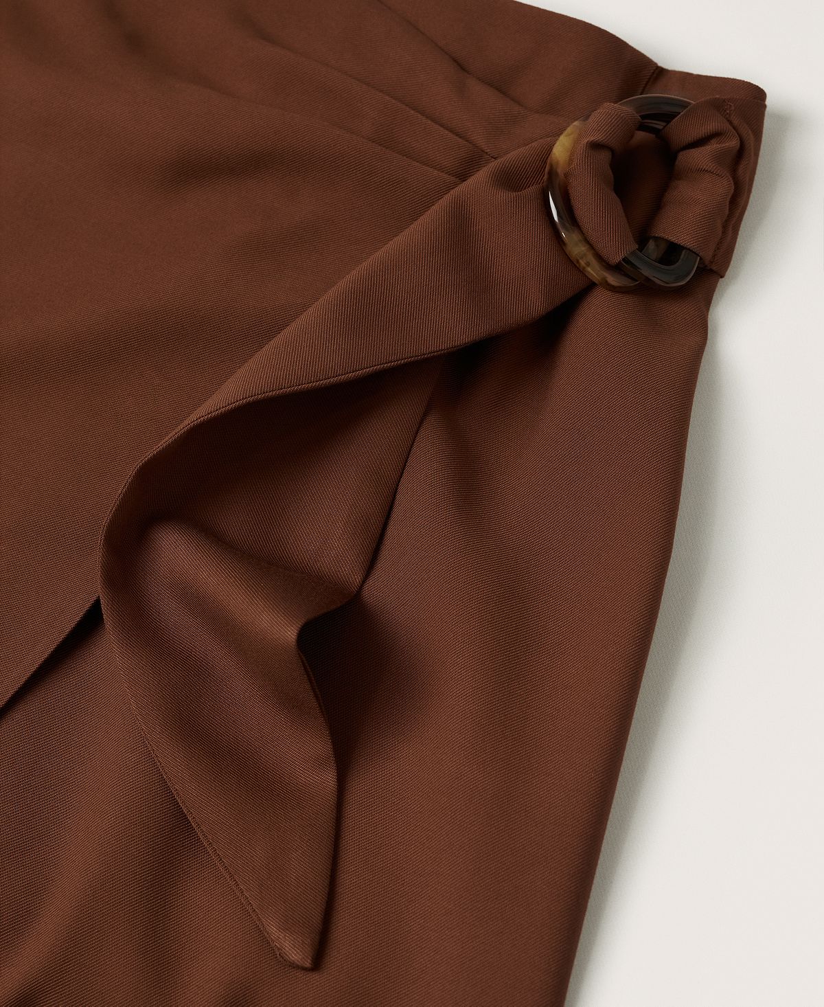 Saia envolvente com fivela feminina Mango marrom tamanho pequeno