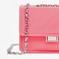 Bolsa transversal feminina Mango com aba rosa tamanho único