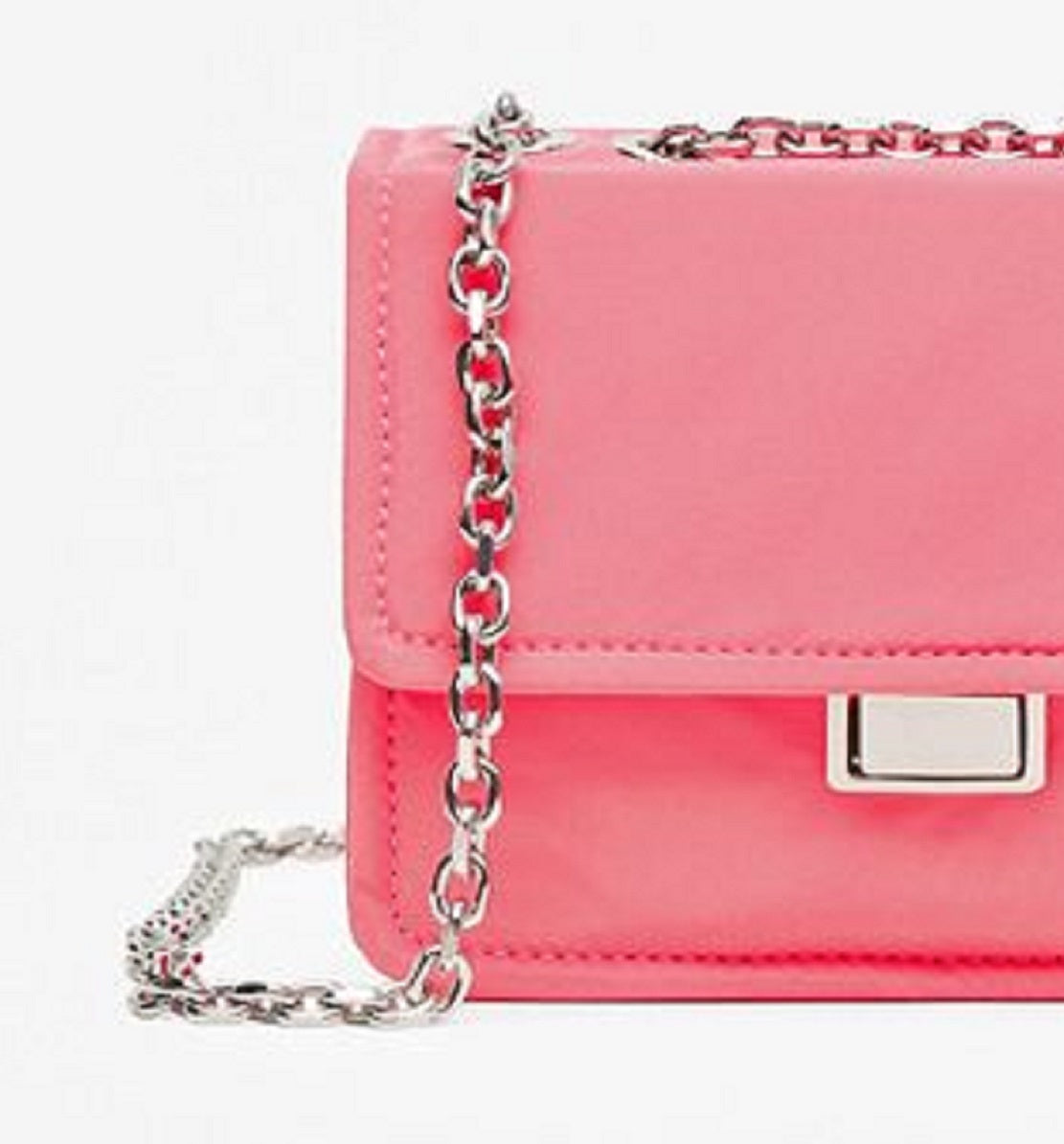 Bolsa transversal feminina Mango com aba rosa tamanho único