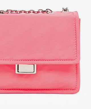 Bolsa transversal feminina Mango com aba rosa tamanho único