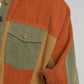 Umgee - Corduroy Color block Jacket With Front Pockets