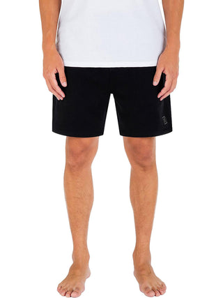 Shorts curtos Hurley Icon Boxed com fecho de cordão, preto, tamanho médio