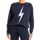 Moletom feminino Aviator Nation Bolt Graphic, preto, tamanho grande