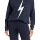 Moletom feminino Aviator Nation Bolt Graphic, preto, tamanho grande