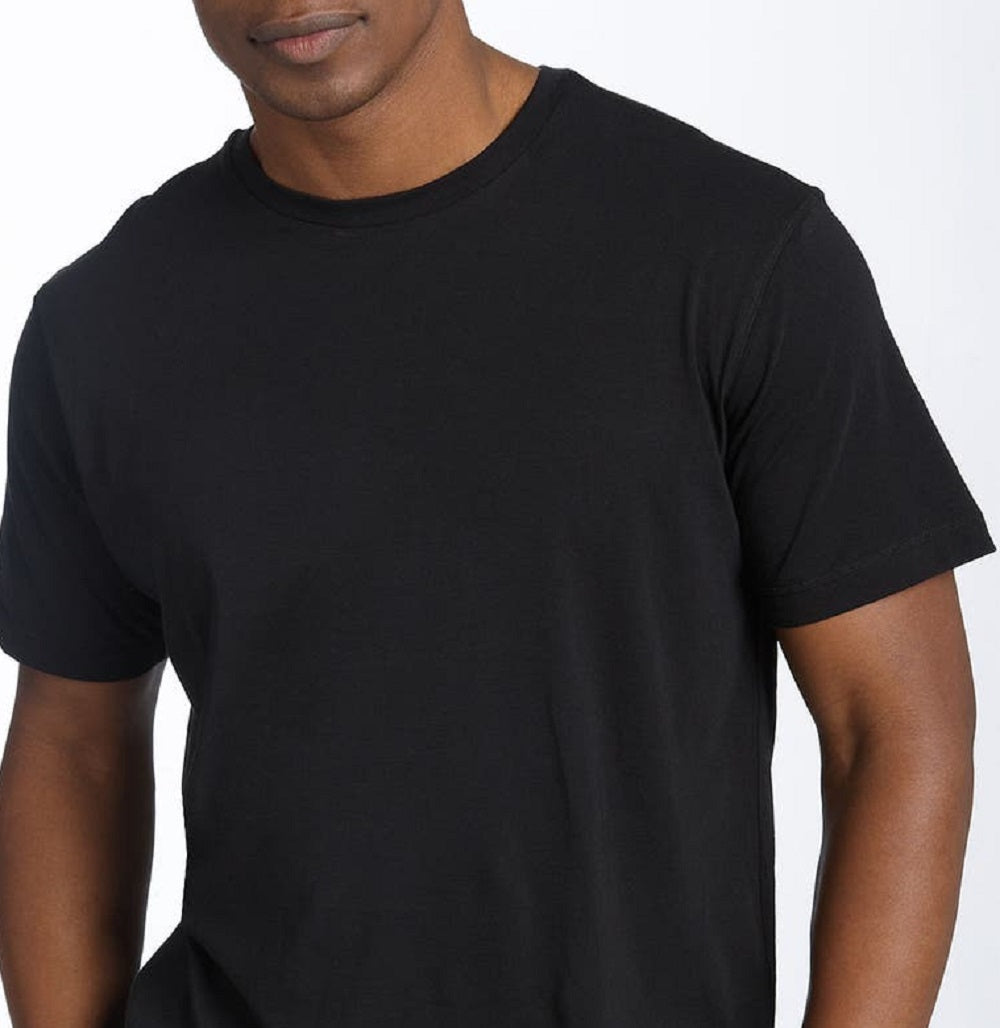 Camiseta masculina de algodão pima peruano Daniel Buchler preta tamanho médio