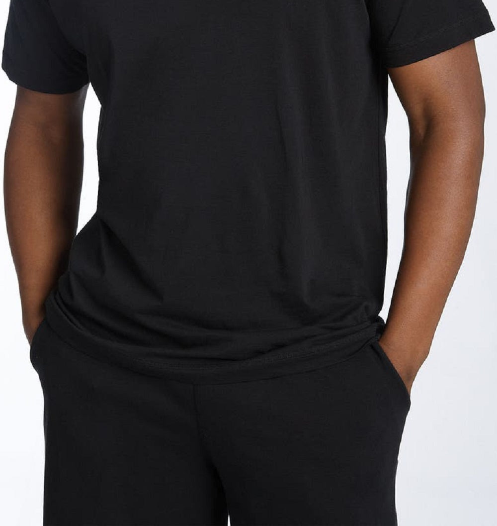 Camiseta masculina de algodão pima peruano Daniel Buchler preta tamanho médio