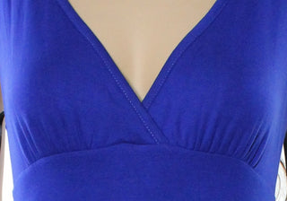 Vestido longo de jersey com decote em V Loveappella em azul Mazarine, tamanho pequeno