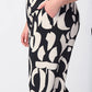 Joseph Ribkoff - Geometric Print Wide Leg Pull On Pants
