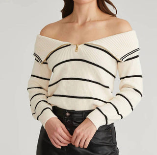 525 America - Sierra Off Shoulder Striped Pullover