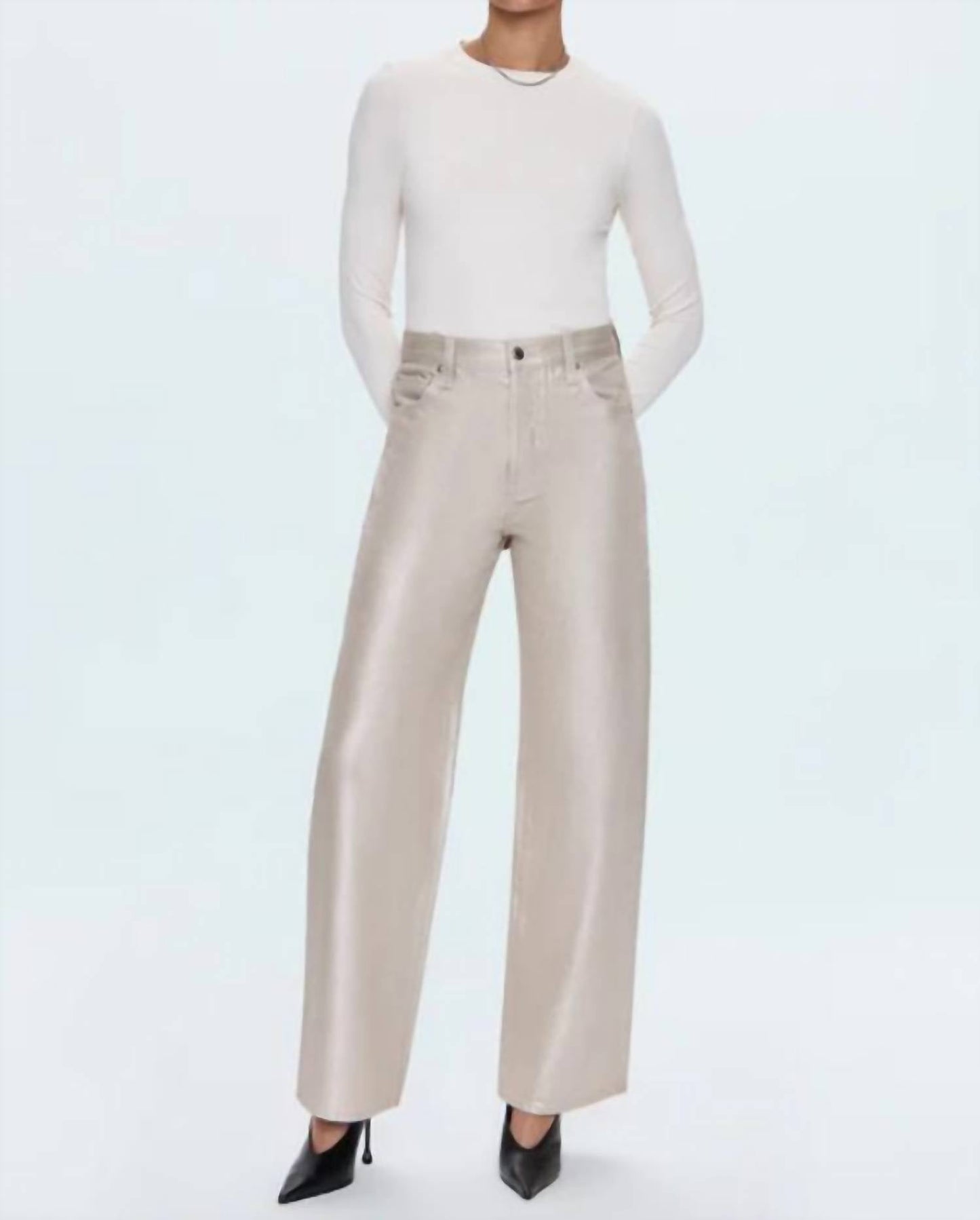 Pistola - Tate High Rise Bowed Wide Leg Jeans