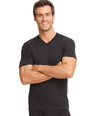 Alfani Men's Underwear Tagless V Neck 3 Pack Undershirt Preto Tamanho Médio