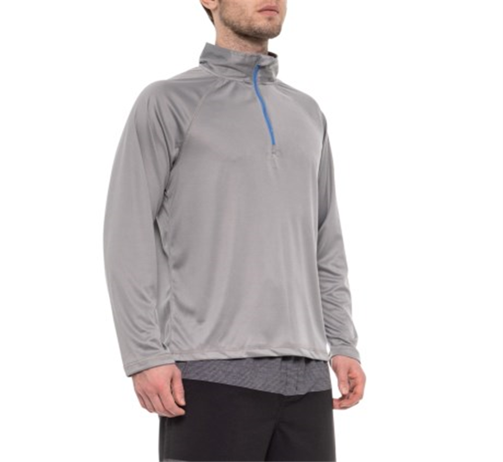 Camisa de natação masculina Trunks Frost Solid FPS 50 com zíper e gola manga comprida cinza, tamanho médio