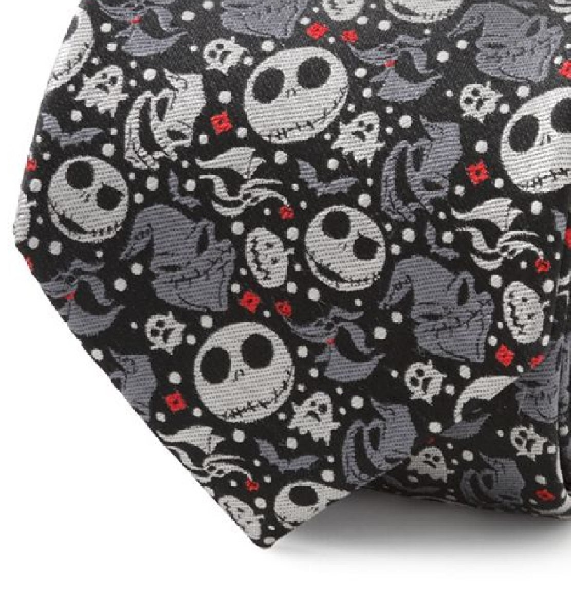 Cufflinks Inc. Gravata de seda preta masculina O Estranho Mundo de Jack, tamanho regular