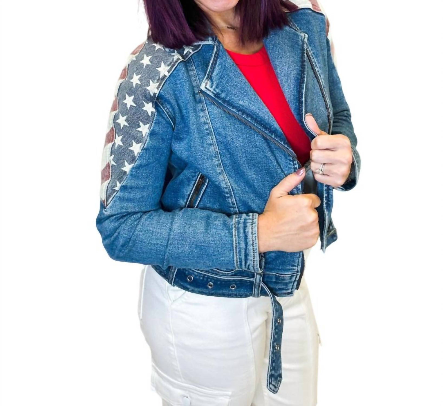 Judy Blue - American Flag Moto Jacket - Reg/Curvy