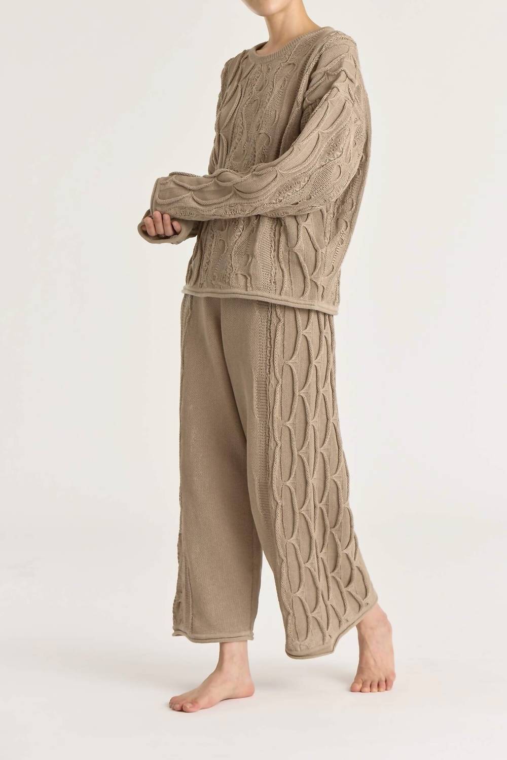 Black Crane - Cable Knit Pants