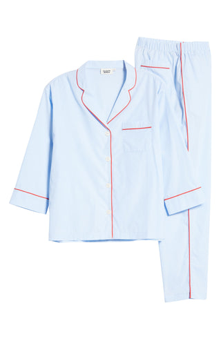 Pijama de algodão azul feminino Sleepy Jones, tamanho pequeno