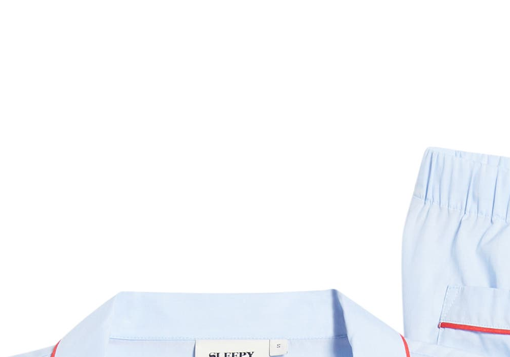 Pijama de algodão azul feminino Sleepy Jones, tamanho pequeno