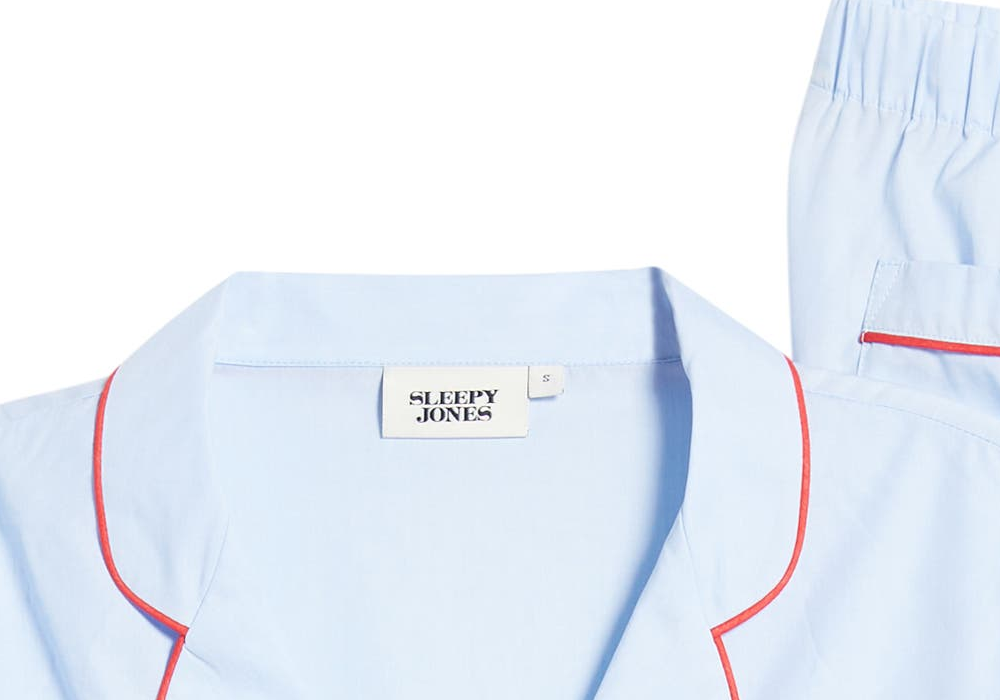 Pijama de algodão azul feminino Sleepy Jones, tamanho pequeno