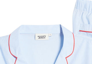 Pijama de algodão azul feminino Sleepy Jones, tamanho pequeno