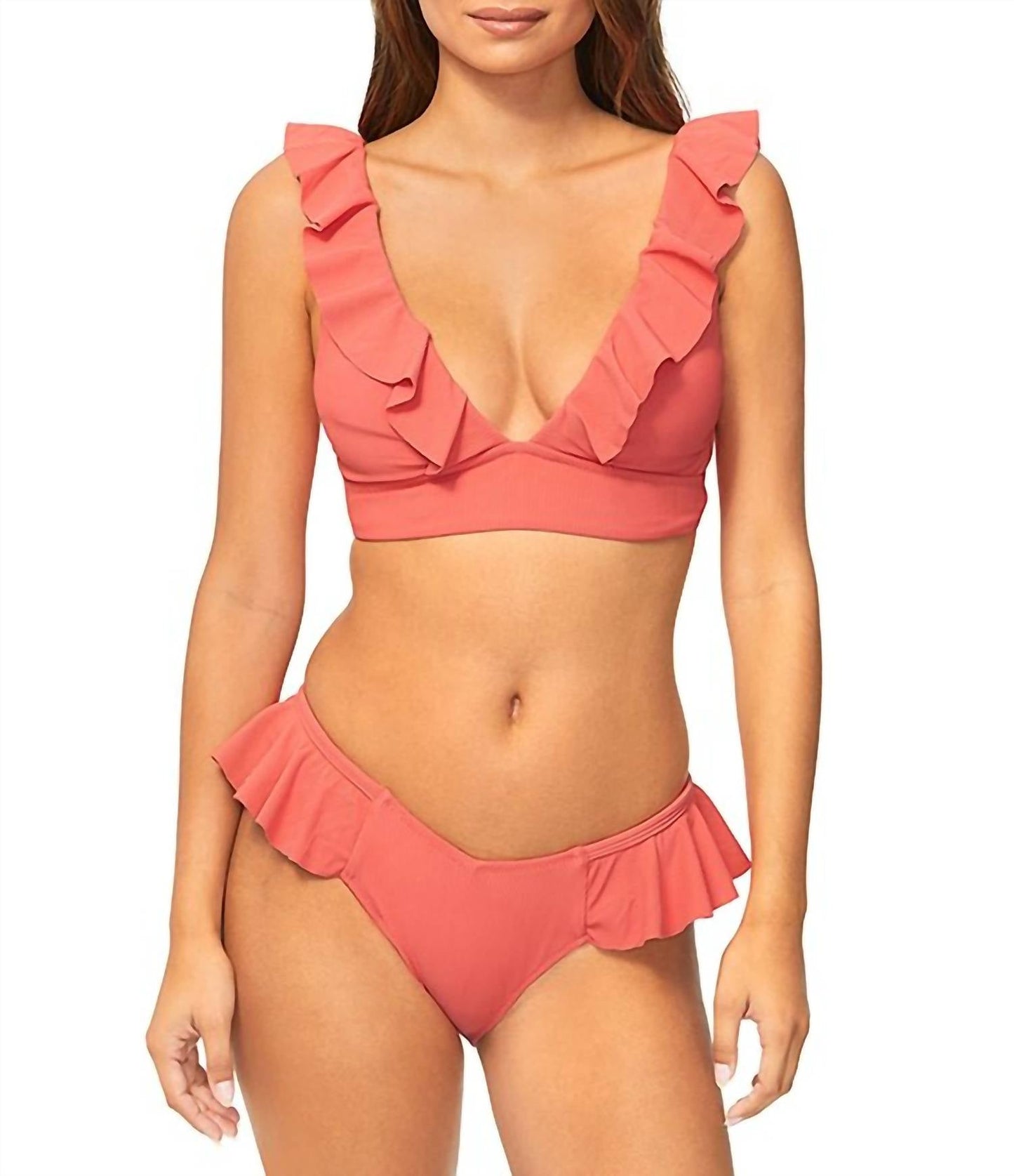Raisins - Women's Seastar V Neck Ruffle Bra Swim Top