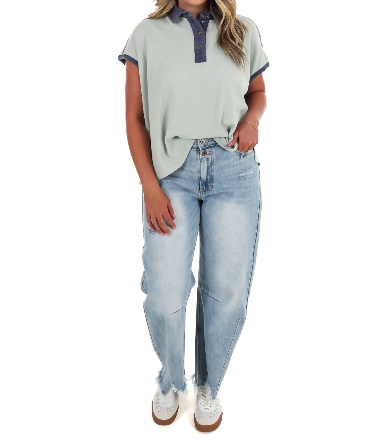Ee:Some - Collar Code Boxy Top