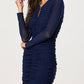 Astr - Yasmine Ruched Long Sleeve Midi Dress