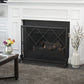 Minimalist Single Panel Iron Fireplace Screen with Diamond Design