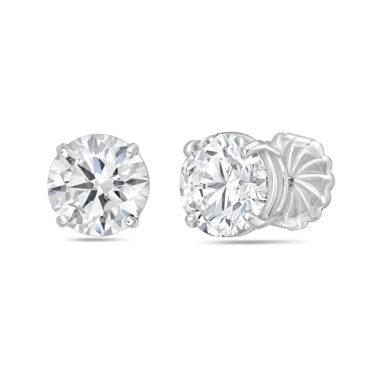 Diana M Jewels - 6.00 Cts Round Lab Grown Stud Earrings