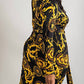 The Curve La - Plus Size Long Sleeve Midi Dress With Tie Belt