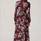 Astr - Elyse Satin Floral Midi Dress