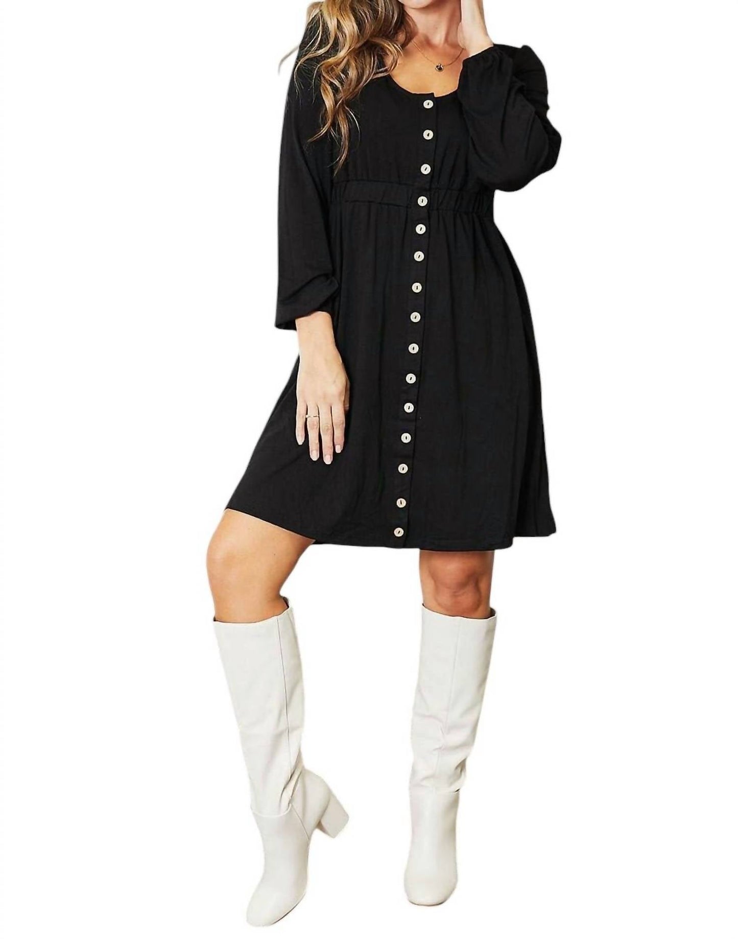 Double Take - Enchanting Elegance Long Sleeve Dress