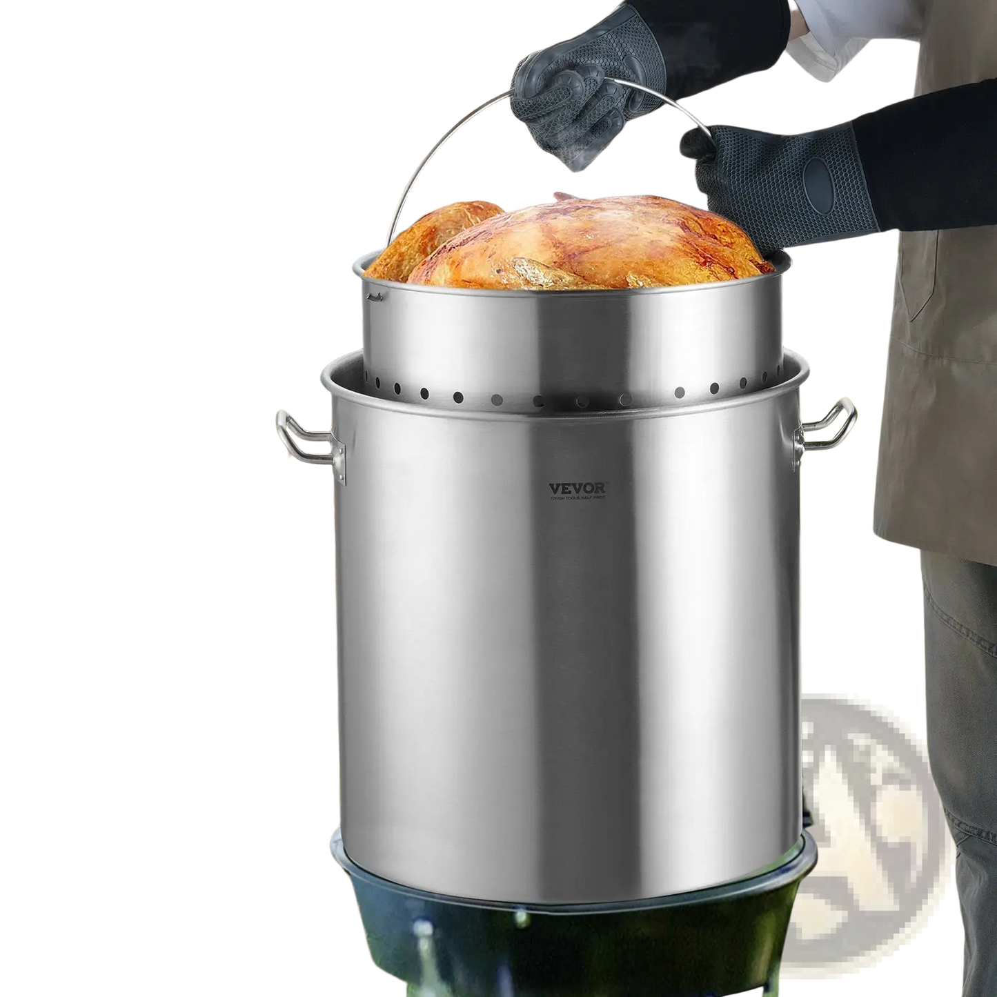 84qt Stainless Steel Stockpot with Strainer Basket