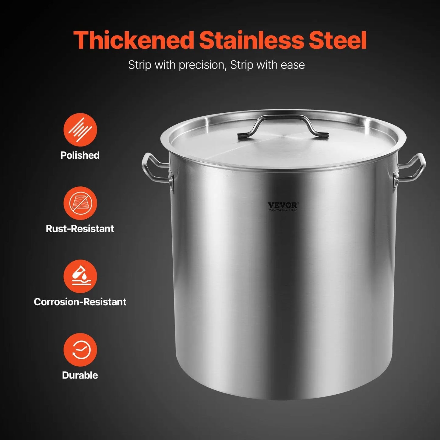 84qt Stainless Steel Stockpot with Strainer Basket