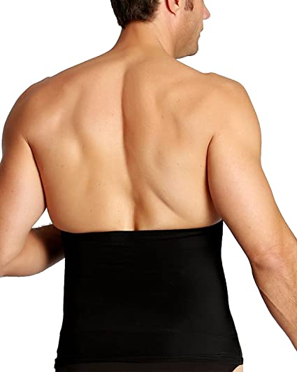 Faixa de compressão e suporte InstaSlim masculina, preta, tamanho grande
