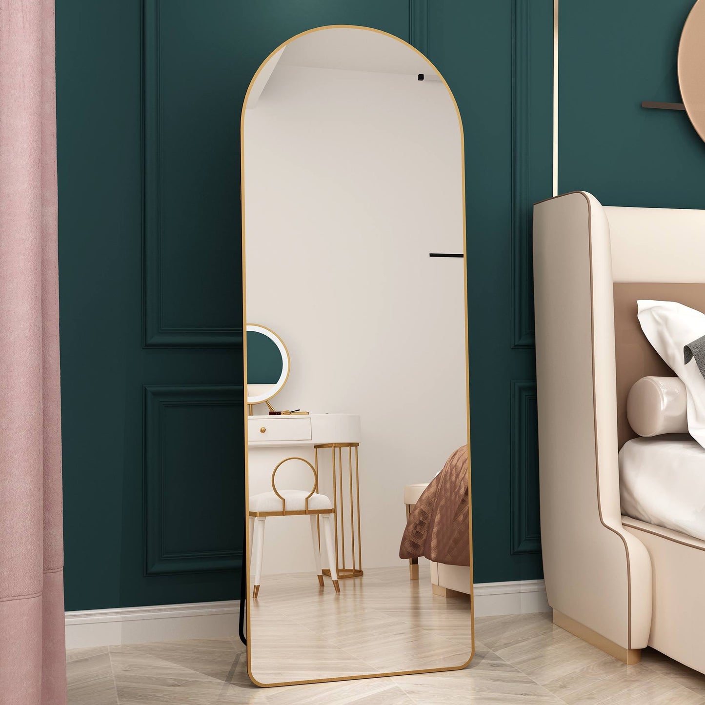 The 4th Generation Floor Mounted Full Length Mirror with Gold Frame