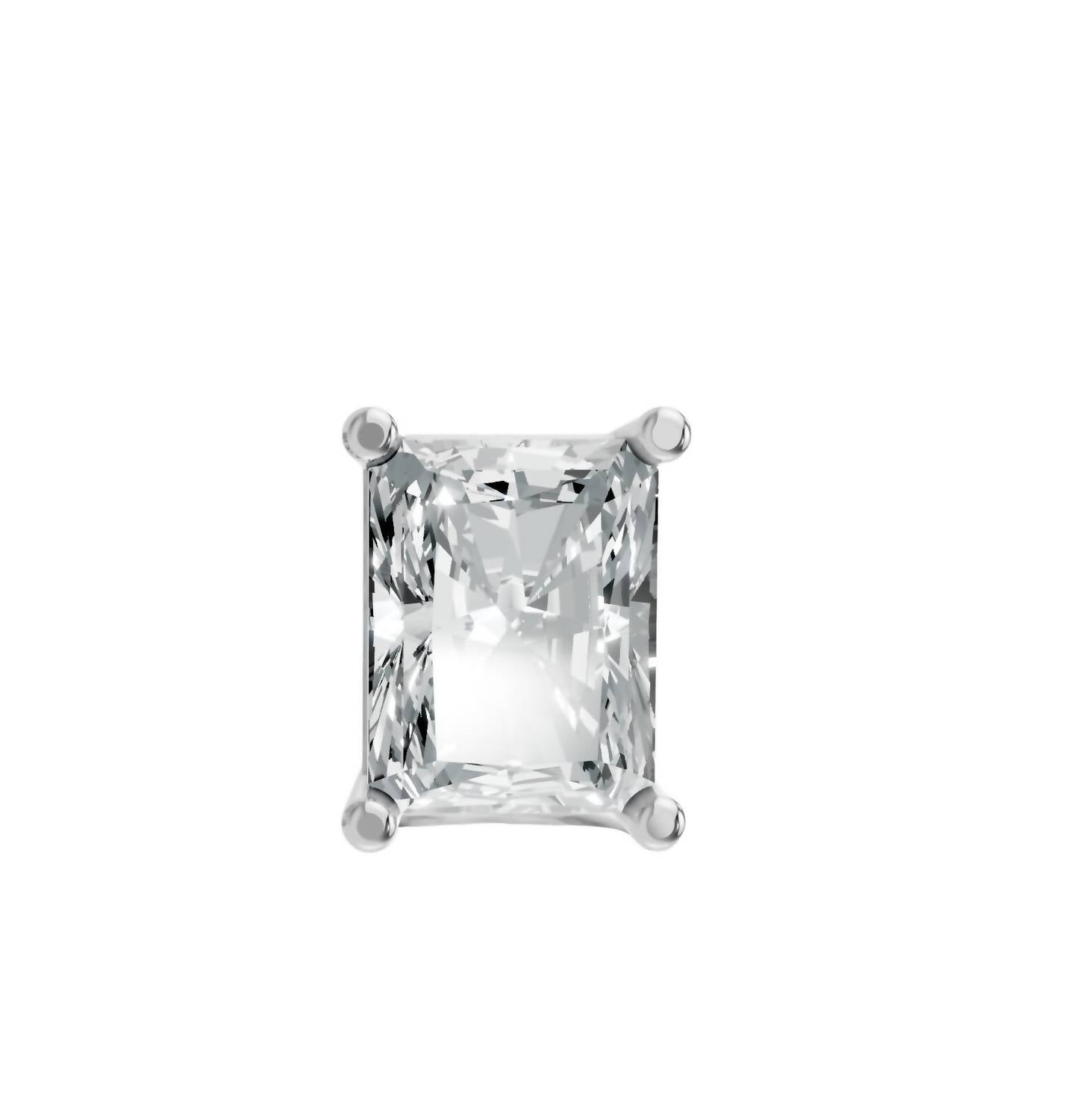 Aamiaa - Women's Radiant Shape 4 Prong Push Back Studs