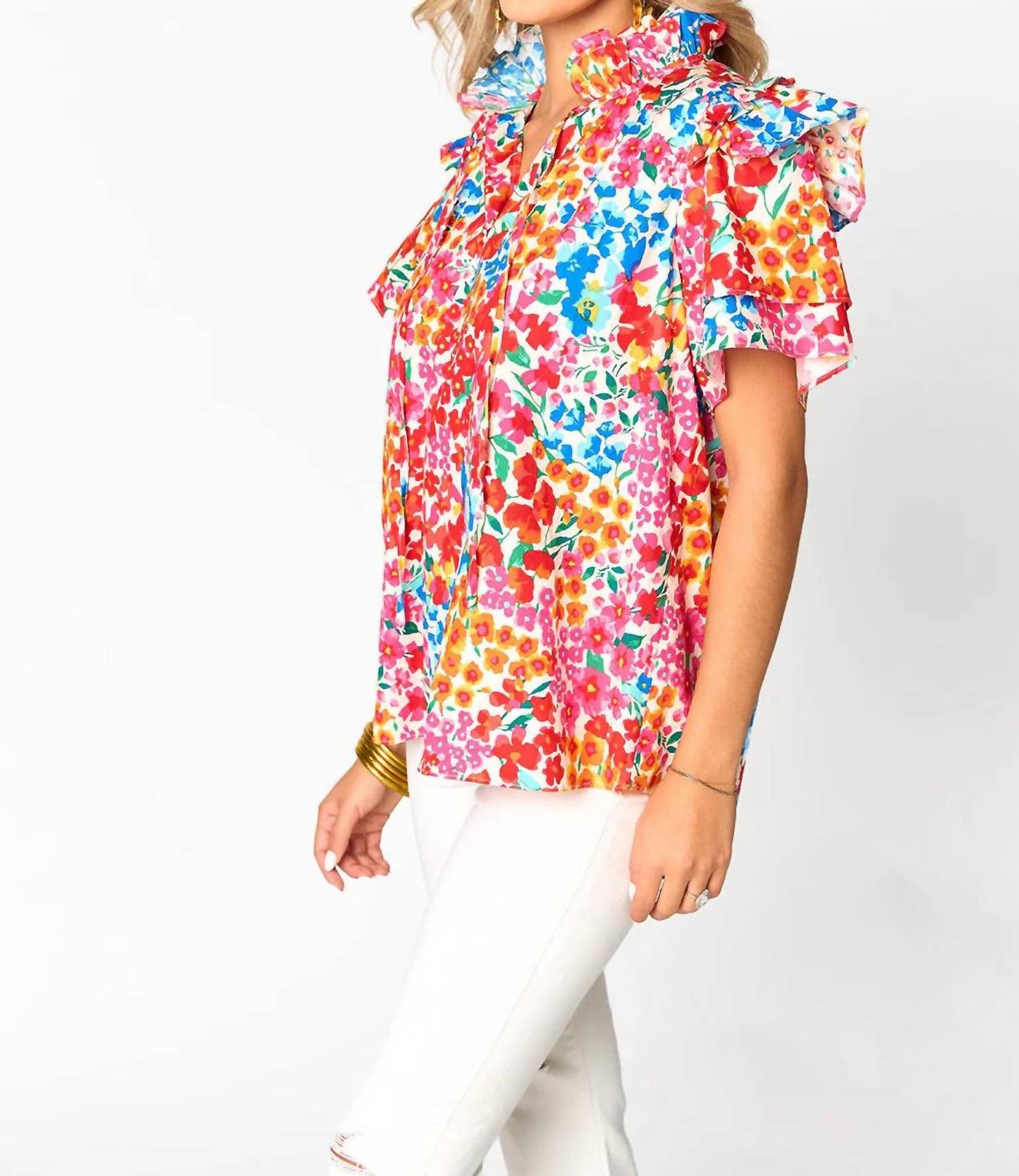 Buddylove - Shauna Ruffle Shoulder Top