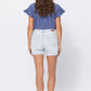 Judy Blue - High Waist Cuffed Serape Patch Destroyed shorts