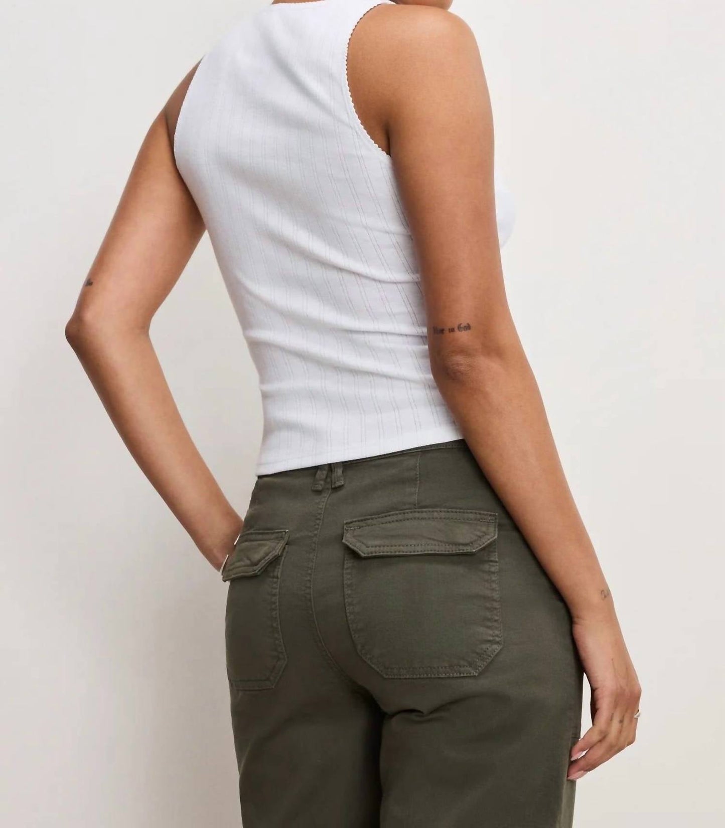 Good American - Pointelle Henley Tank Top