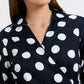 Foxcroft - Women's Salina Polka Dot Three Quarter Sleeve Top