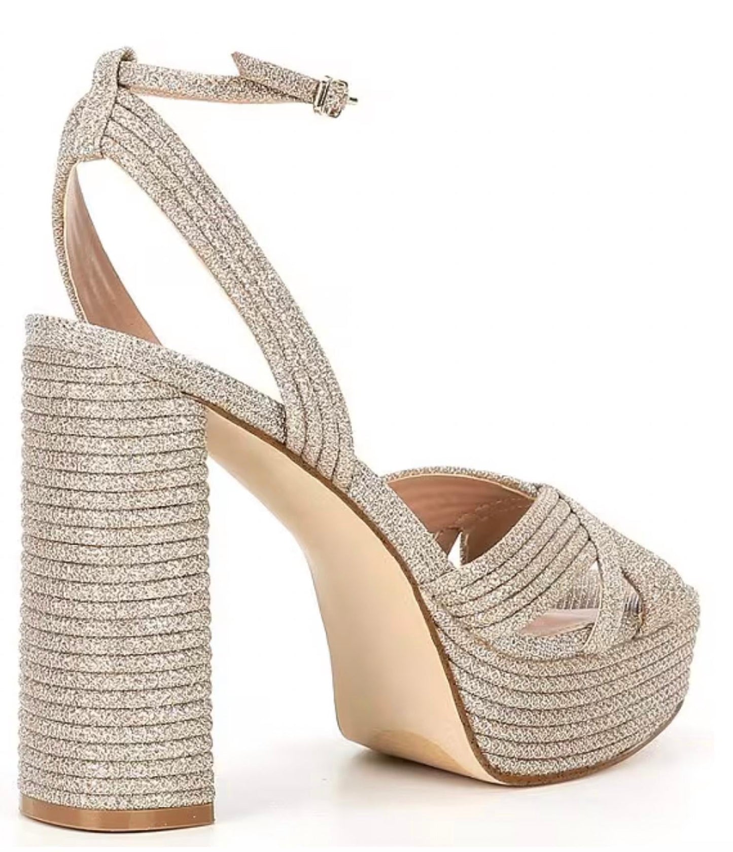 Steve Madden - Women's Ankle Strap Glitter Platform Heel
